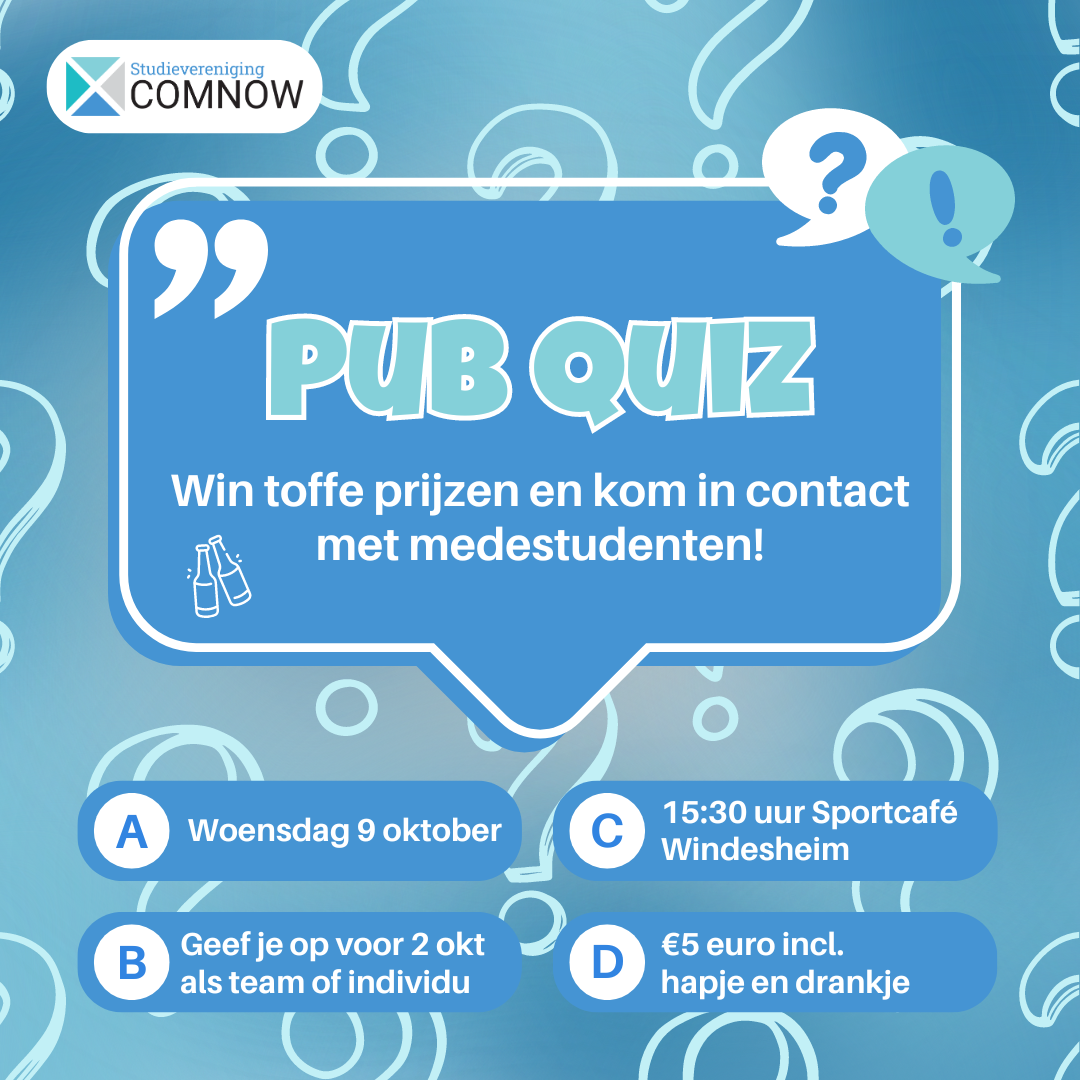 Pubquiz 9 oktober